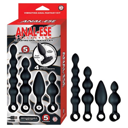 Anal-Ese Collection Vibrating Anal Fantasy Kit - Black-0