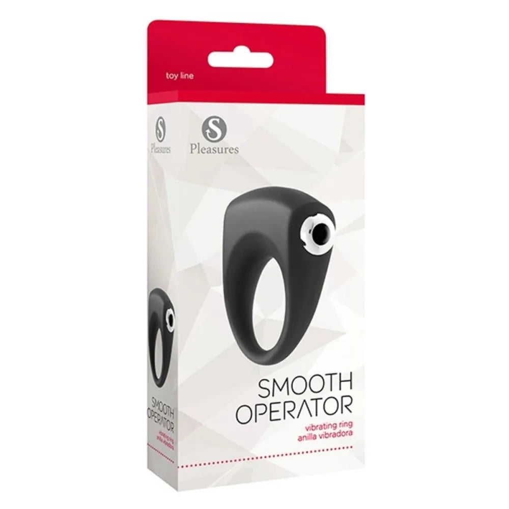 Cock Ring By S Pleasures Smooth Operator Black-1