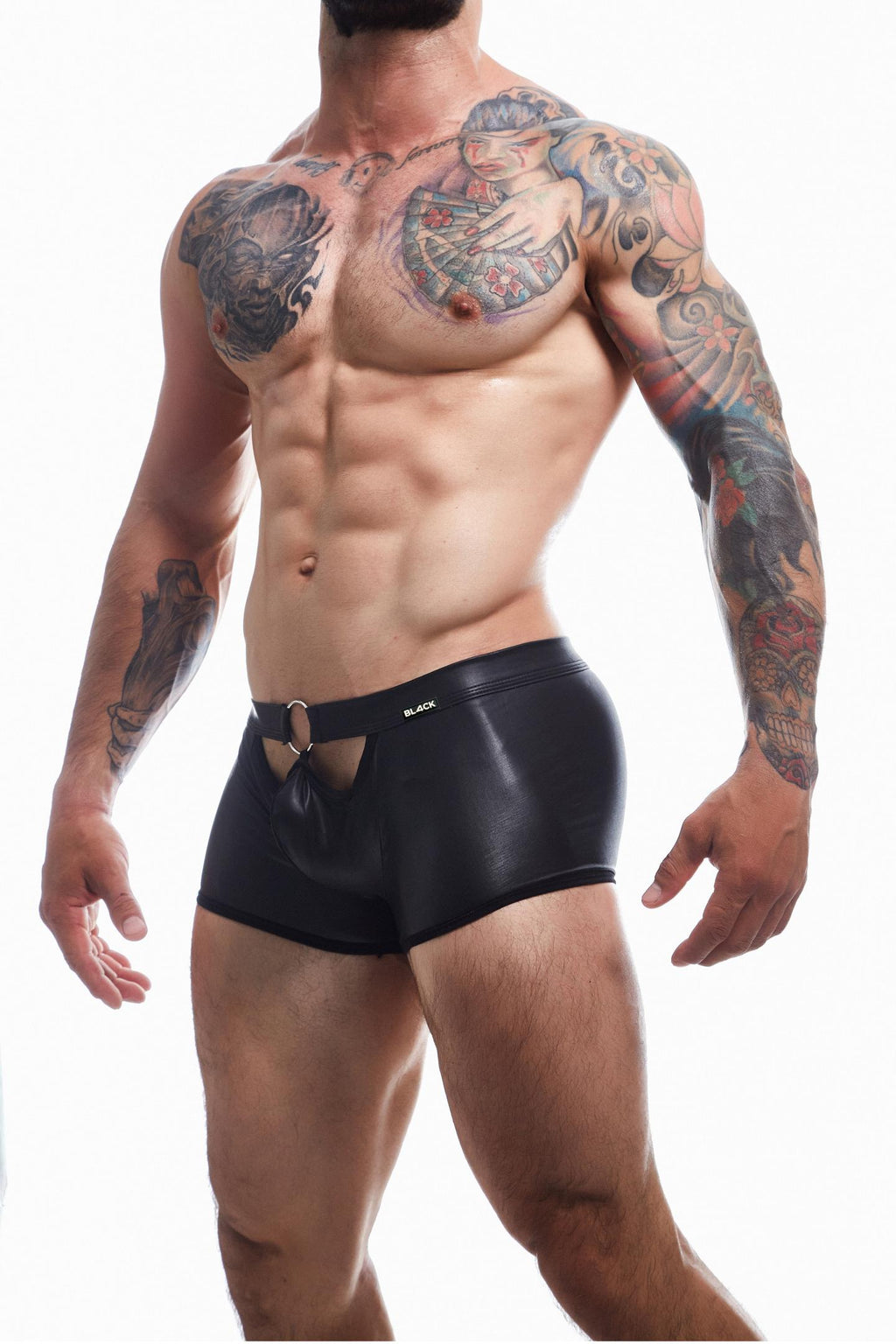 schwarzer Wetlook Boxer BL4CK03 - XL-2